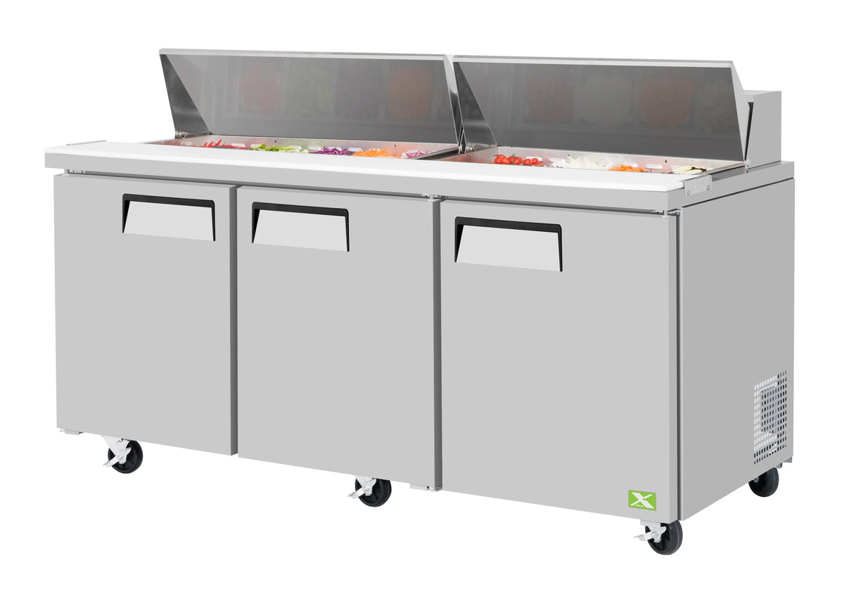 RefrigerationX XST-72-30-N Three-Door Mega Top Sandwich/Salad Prep Table