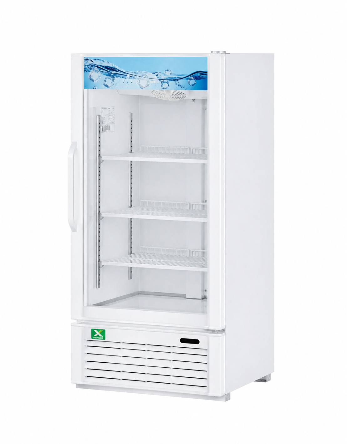 One-Door Glass Merchandiser - Color Option: (W), (B)  26-3/8"Wx 25"D x 55-3/8"H