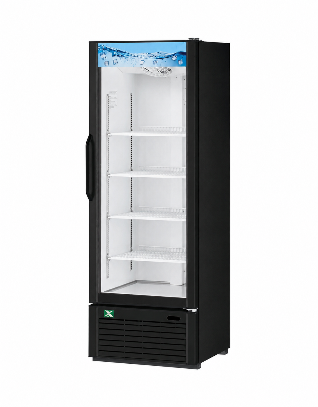 One-Door Glass Merchandiser - Color Option: (W), (B) 26-3/8"W x 26-1/2"D x 78-1/8"H