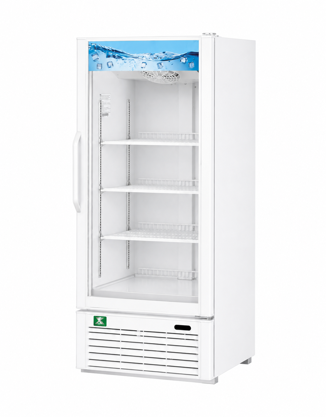 One-Door Glass Merchandiser - Color Option: (W), (B) 26-3/8"W x 26-1/2"D x 78-1/8"H