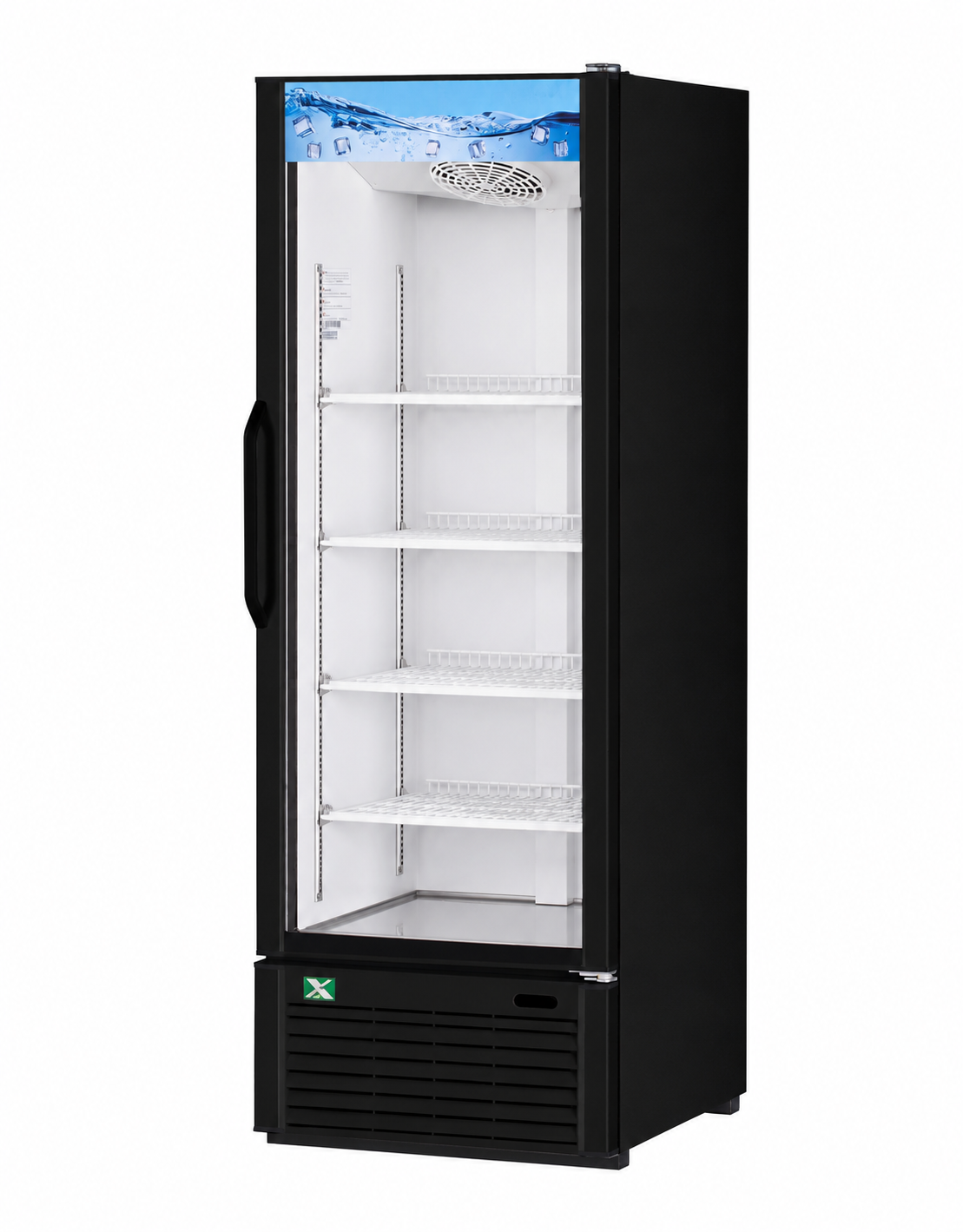 One-Door Glass Merchandiser - Color Option: (W), (B) 26-3/8"W x 32"D x 78-1/8"H