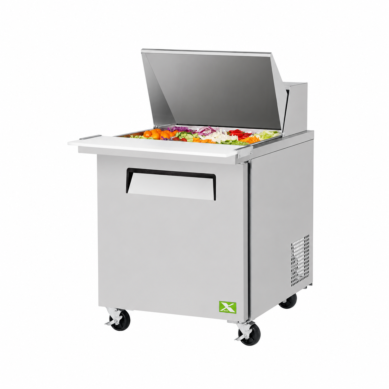 One-Door Mega Top Sandwich/Salad Prep Table 27-1/2"W x 34"D x 39-5/8"H