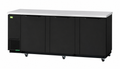 Three-Door  Back Bar, Black Vinyl Ext. (90-1/4"W)