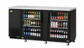 Two-Door Glass Back Bar, Black Vinyl Ext. (69"W)