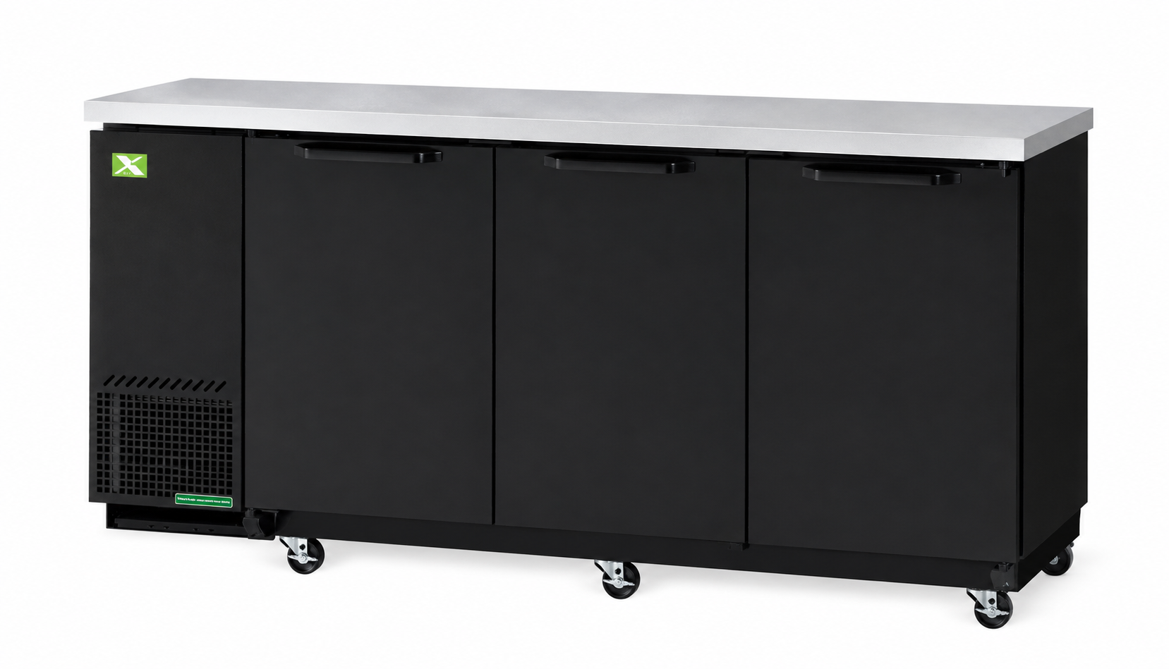 Two-Door Back Bar, Black Vinyl Ext. (69"W)