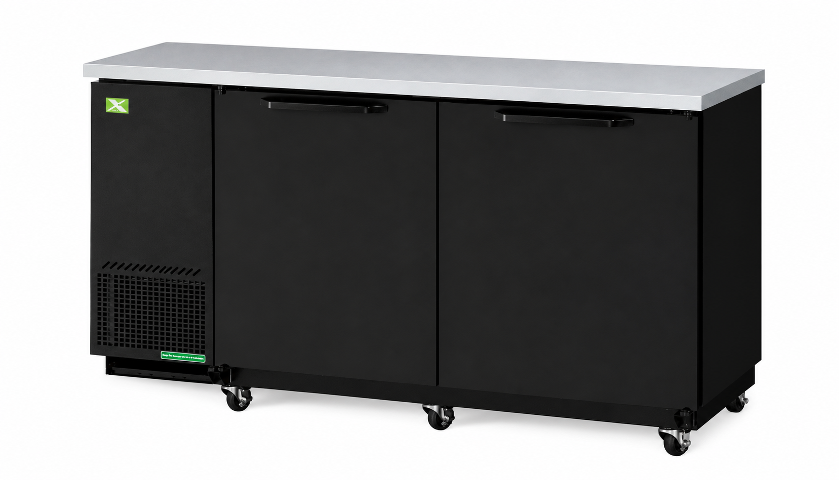 Two-Door Back Bar, Black Vinyl Ext. (58-3/4"W)