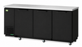 Three-Door Back Bar Cooler – 73-1/8"W × 24-1/2"D – Black Vinyl