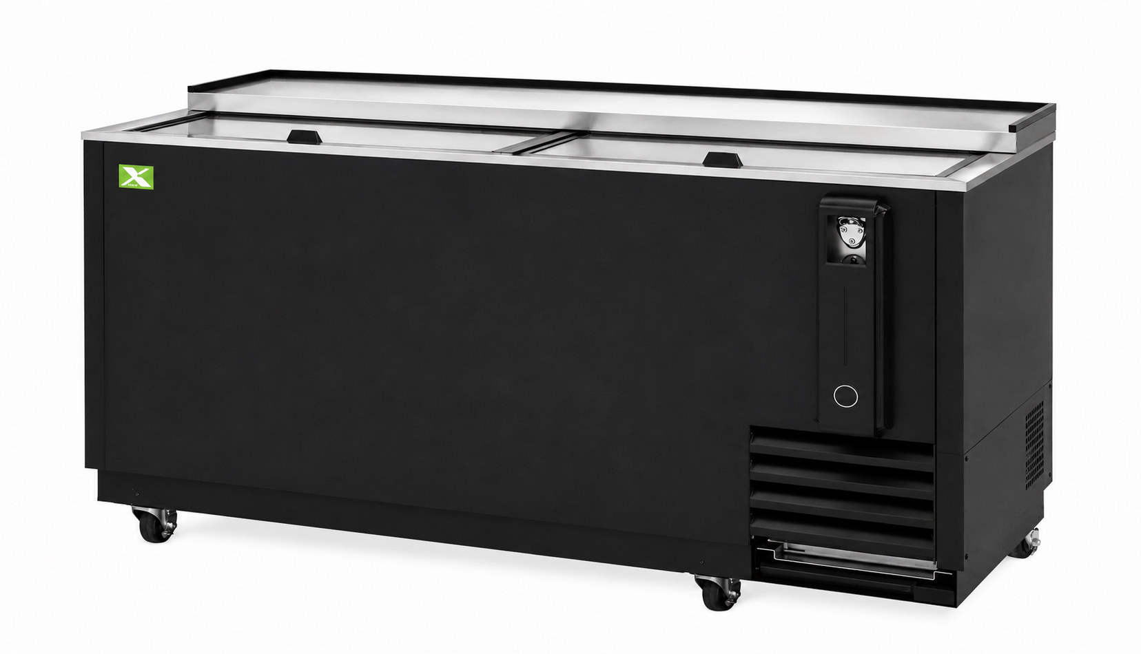 2 Lids Black Vinyl Ext. Bottle Cooler 64-3/8"W