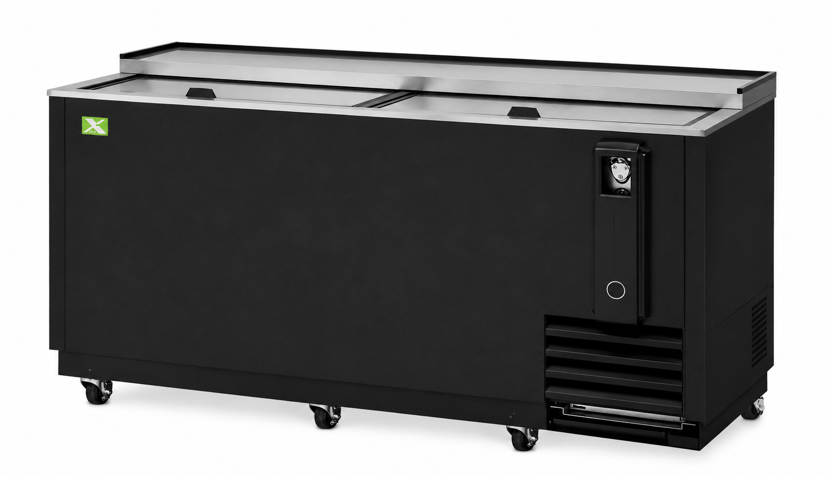 2 Lids Black Vinyl Ext. Bottle Cooler 50"W