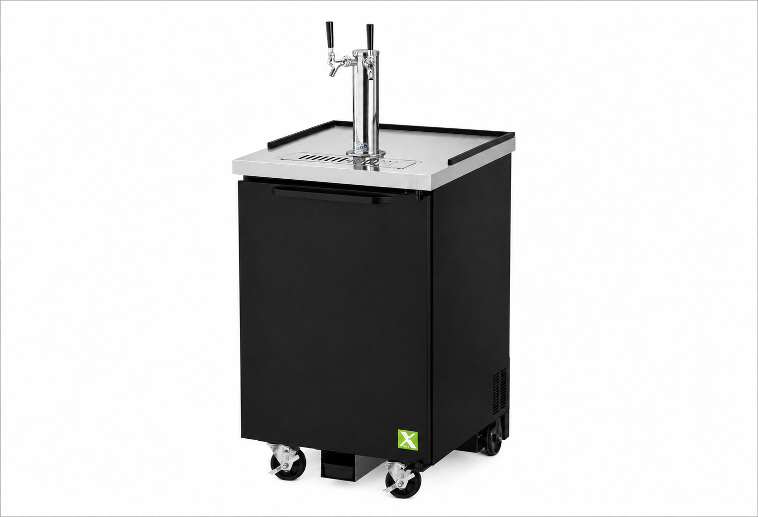 1 Keg Cap. Beer Dispenser - Black Vinyl Ext. 23-5/8"W