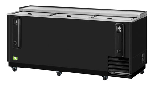 RefrigerationX XBC-80SB-N 80-1/2"W 3 Lids Black Vinyl Ext. Bottle Cooler