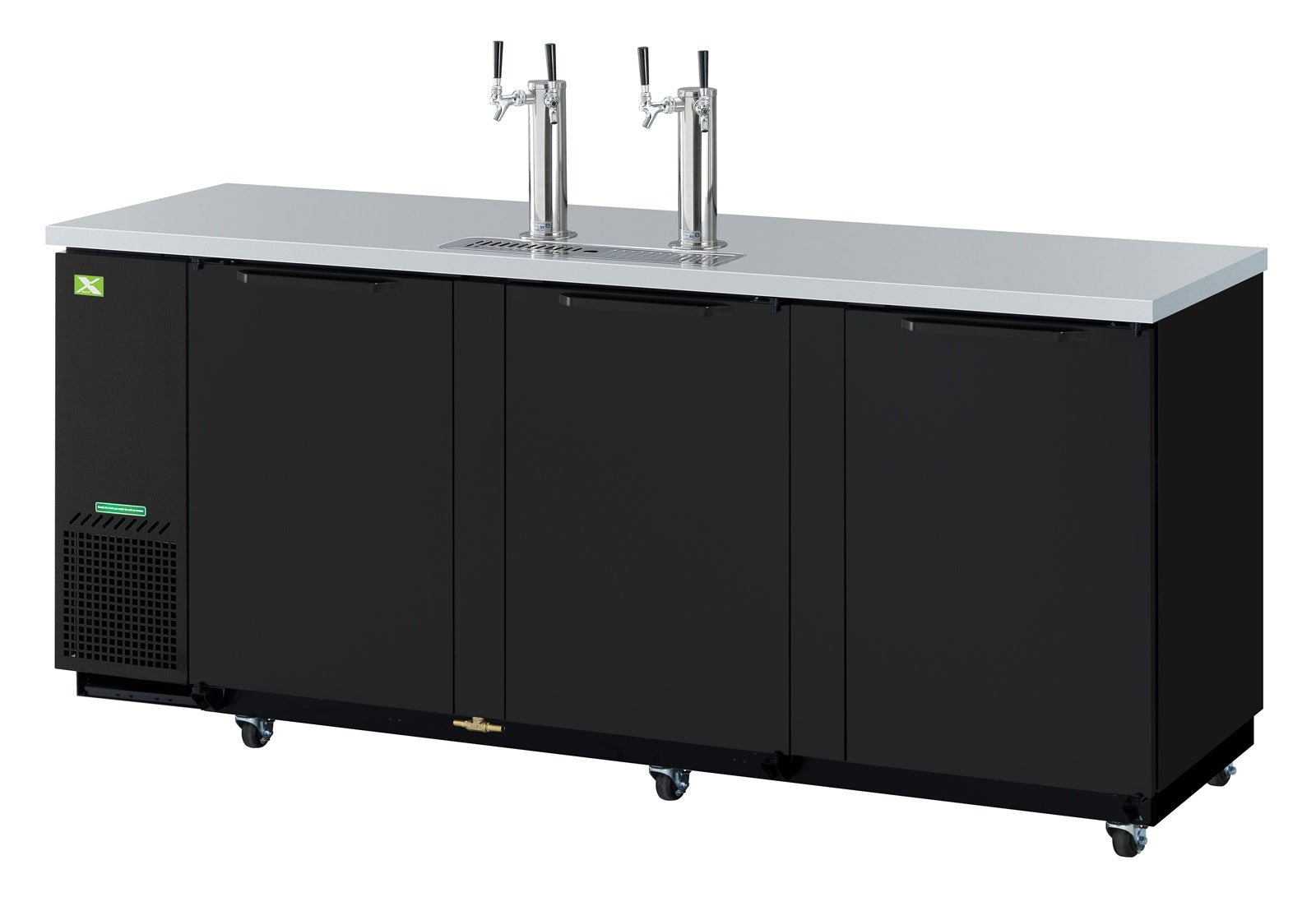 RefrigerationX XBD-4SB-N 90-1/4"W 4 Keg Cap. Beer Dispenser - Black Vinyl Ext.