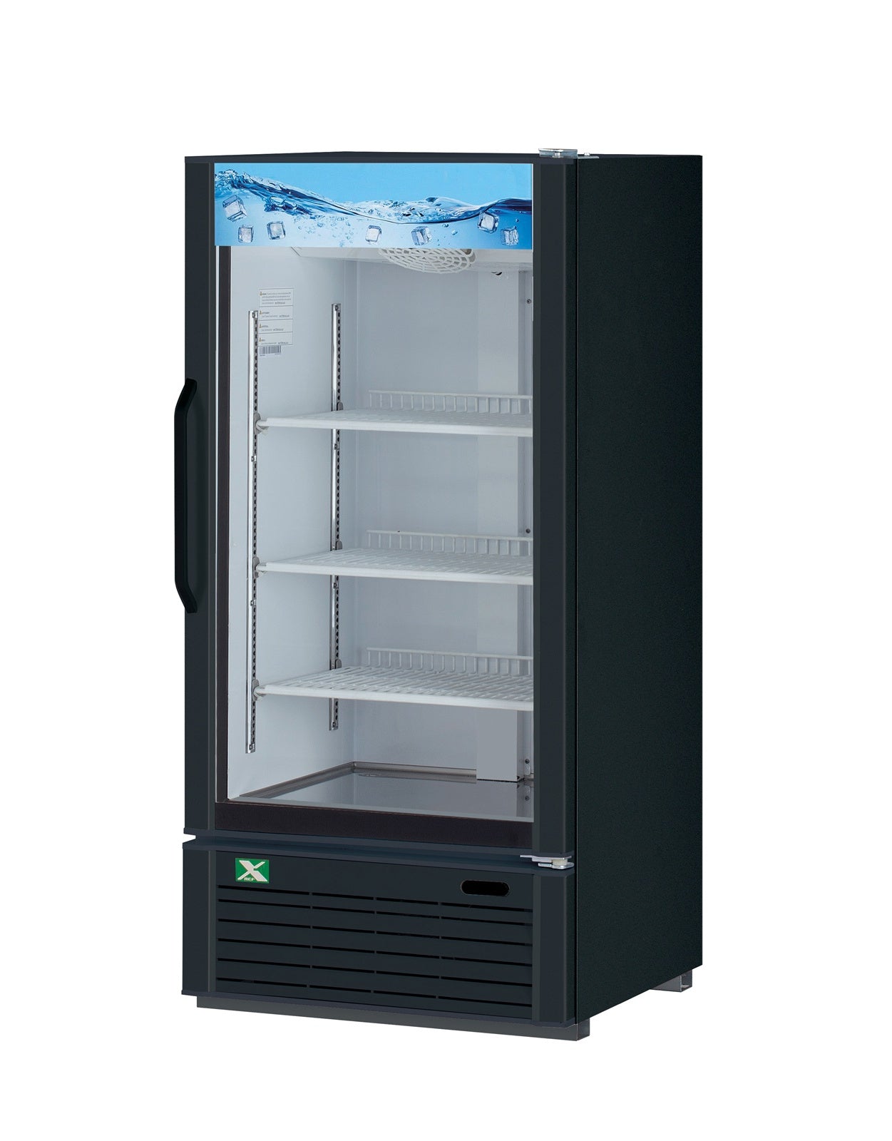 One-Door Glass Merchandiser - Color Option: (W), (B)  26-3/8"Wx 25"D x 55-3/8"H